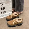 Plush Shoes Muffin Bottom Retro Style Simple Foreign Style Small Fragrant Style Loafers Heightening Cotton Shoes