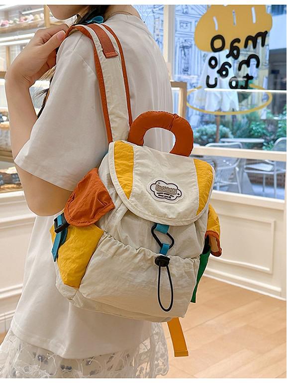 Dopamine Color Block Parent-Child Backpack for Kindergarten & Primary Girls – Lightweight Schoolbag for Outings