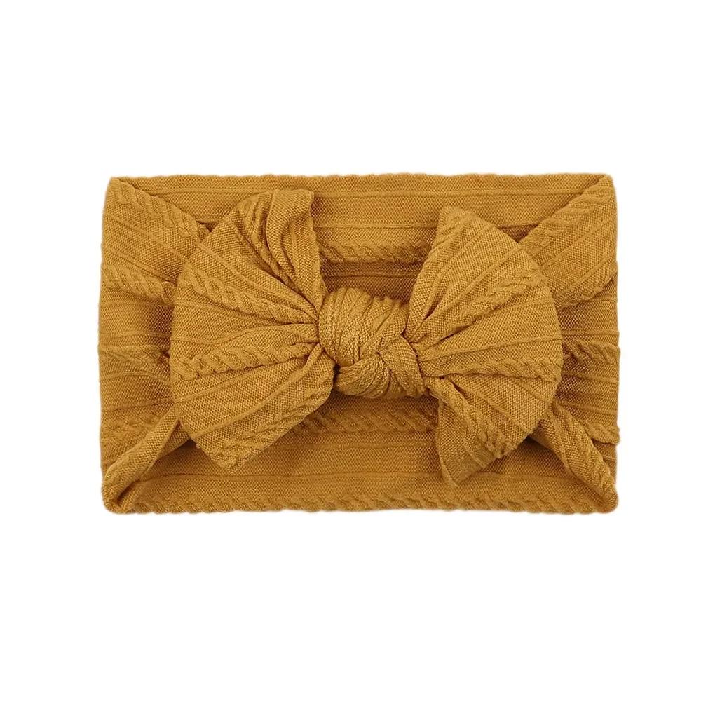 48colors Newborn Baby Headband Girls Elastic Knit Children Turban Baby Bows Soft Nylon Kids Headwear Toddler Hair Accessories