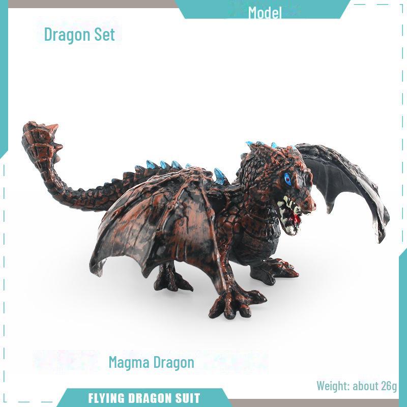 Warcraft Dragon Model Toy: Fire Rock & Stone Dragon, Movable Jaw, Dinosaur Ornament