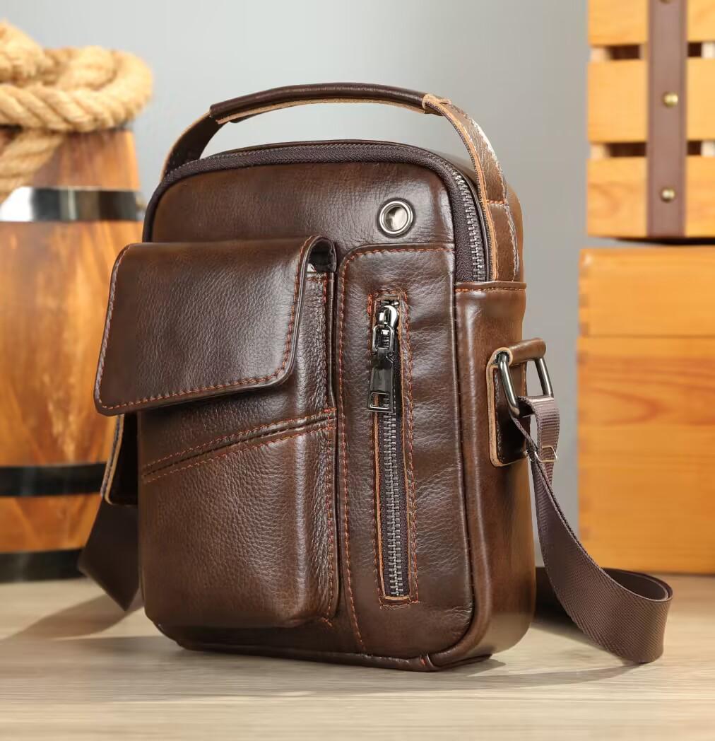 

Cow Genuine Leather Bag for Men Zip Men s Shoulder Bags Man Leather Crossbody Messenger Bags Man Handbags Flap 7512