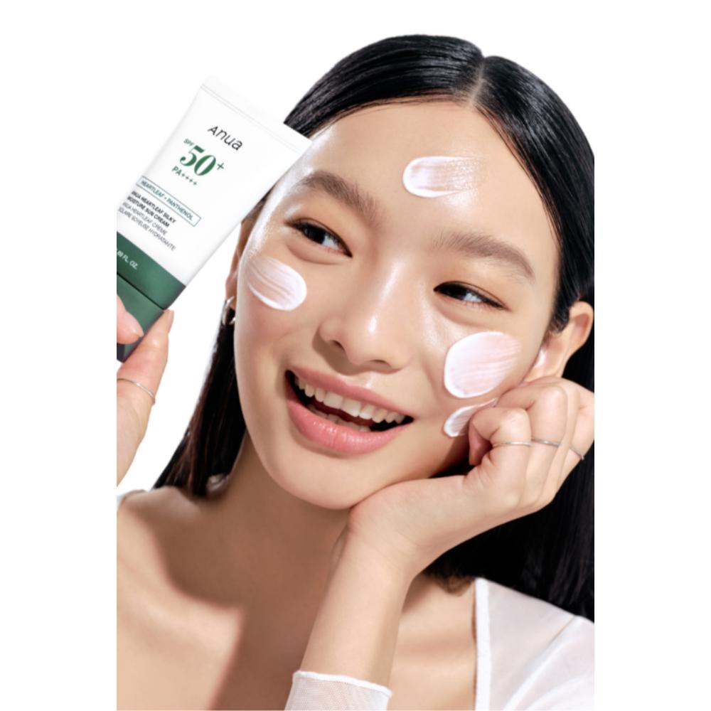 Anua Heartleaf + Panthenol Silky Moisture Sun Cream (Sunscreen) SPF50+ PA++++ 50ml