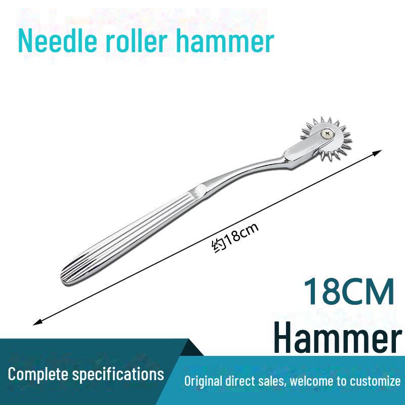 Multifunksjonell diagnostisk hammer i rustfritt stål med skala og rull