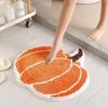 Creative Pumpkin Flocking Non-Slip Bathroom Rug - Absorbent Tufted Mat for Entryway