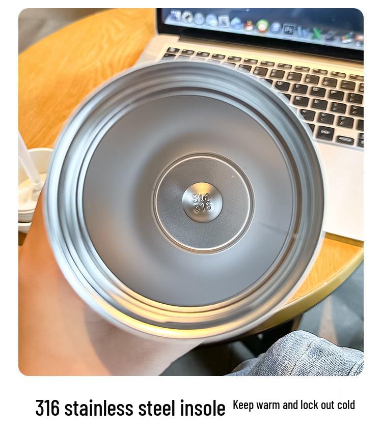 316 Stainless Steel Insulated Coffee Cup with Straw for Men, Women, and Students