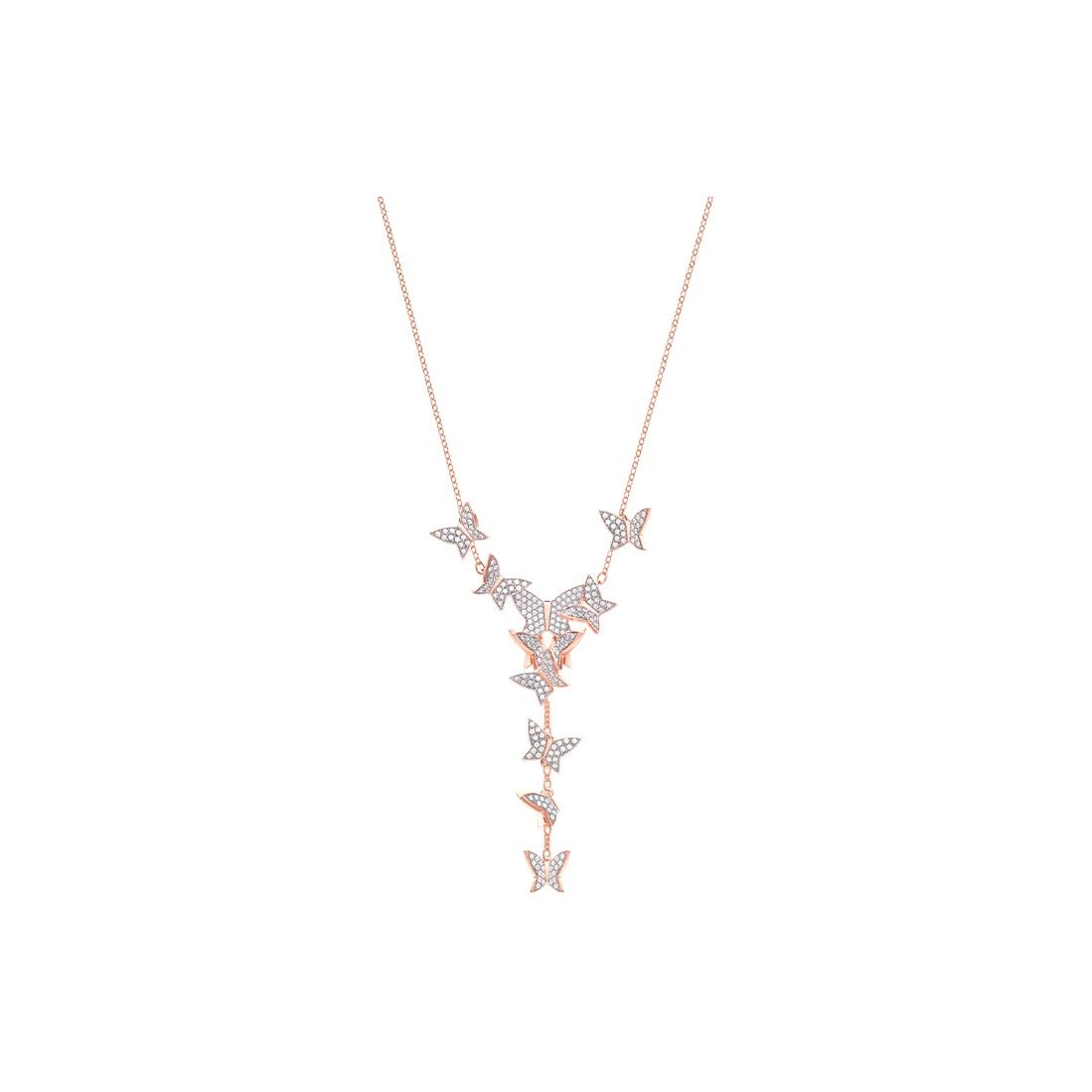Swarovski Lilia Y-Shaped Butterfly Pendant Necklace Women necklace Rose-Gold 5480512 Box (Random Color),F,Rose Gold