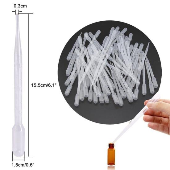 100Pcs 3ml Disposable Plastic Liquid Dropper Transfer Graduated Pipette Tool