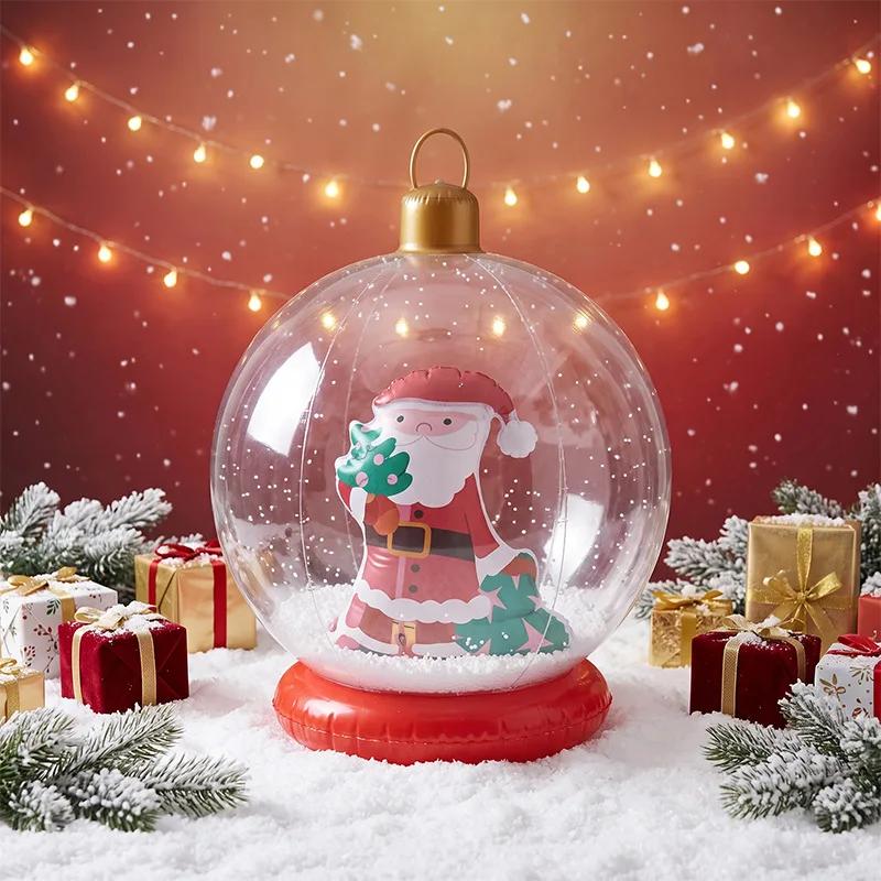 1116 Outdoor Christmas Balloons Santa Snowman Xmas Tree Light Up Balloons Holiday Party Yard Garden Christmas Decorations