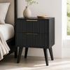 Bamboo Bedside Cabinet Nightstand Sustainable FloorStanding with Two Drawers for