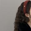 Wool Oval Gold Label Wide Hair Band for Autumn and Winter, High Top Hairpin, High-end Headband for Going Out
