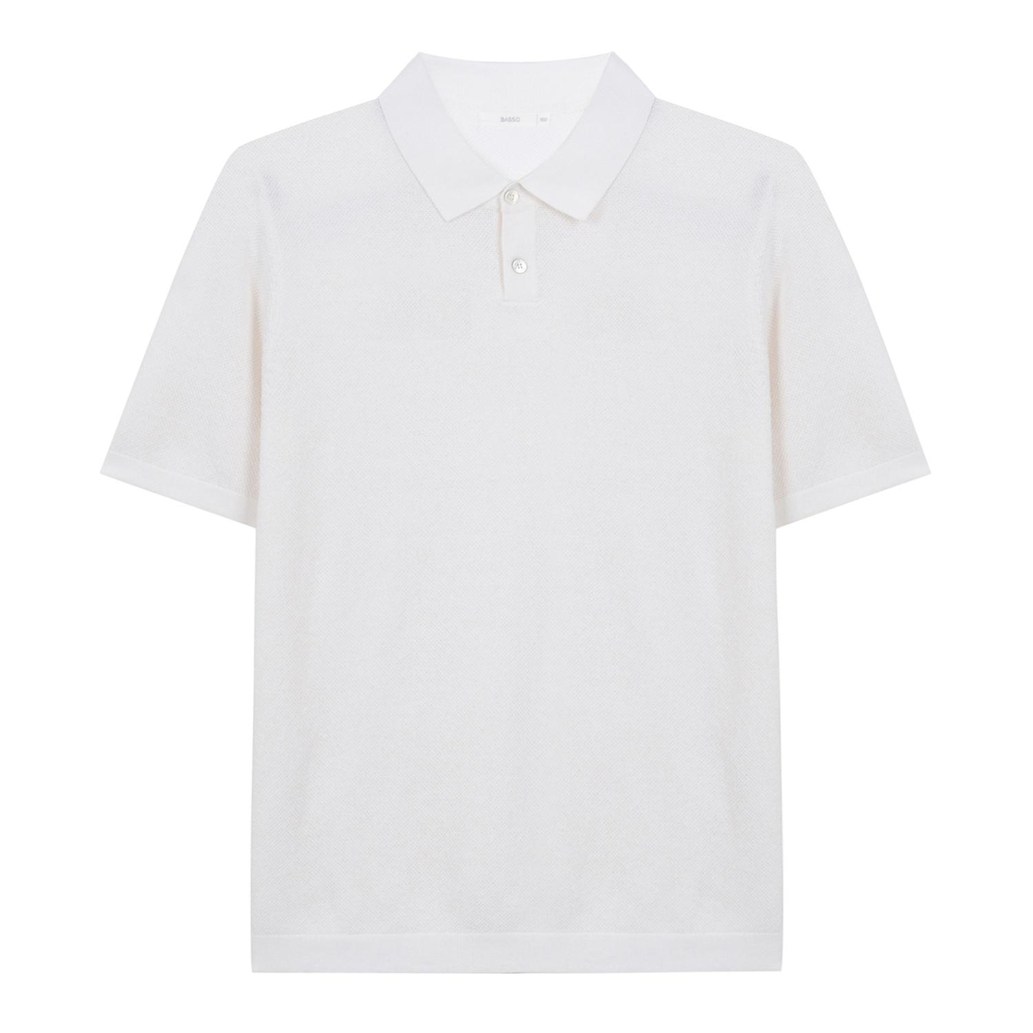 Basso Modern Airy Summer Short Sleeve Collared Knit (Bsy2Wt08A) Wh/95