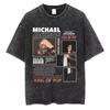Král popu Michael Jackson Vintage Prané Trička Pánské Dámské Ležérní Retro Bavlněné Tričko Pánské Gotický Rock Oversized Tričko
