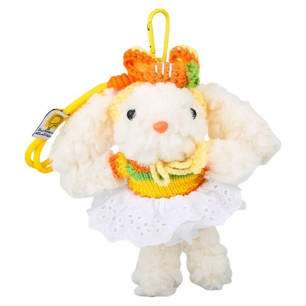Cute Cartoon Plush Doll Pendant Fluffy Animal Dressing Rabbit Keychain Soft Plush Toy Stuffed Plush Rope Buckle Doll Accessories