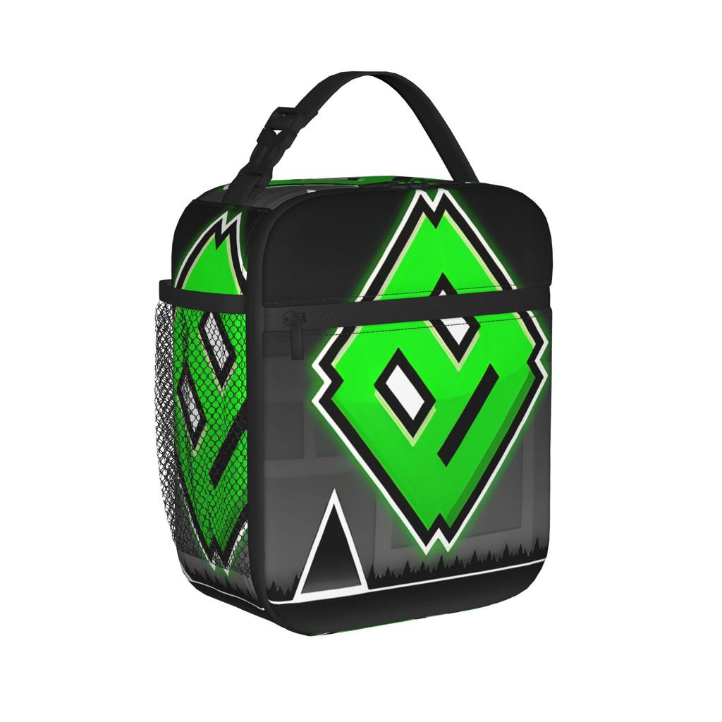 Insulated Lunch Bag Geometry Cube Game Merch Lunch Food Box Harajuku Thermal Cooler Bento Box For School