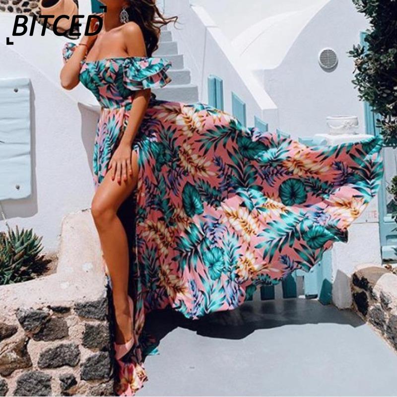 BITCED Women's Fashion Summer Spring Short Sleeve Casual Dresses