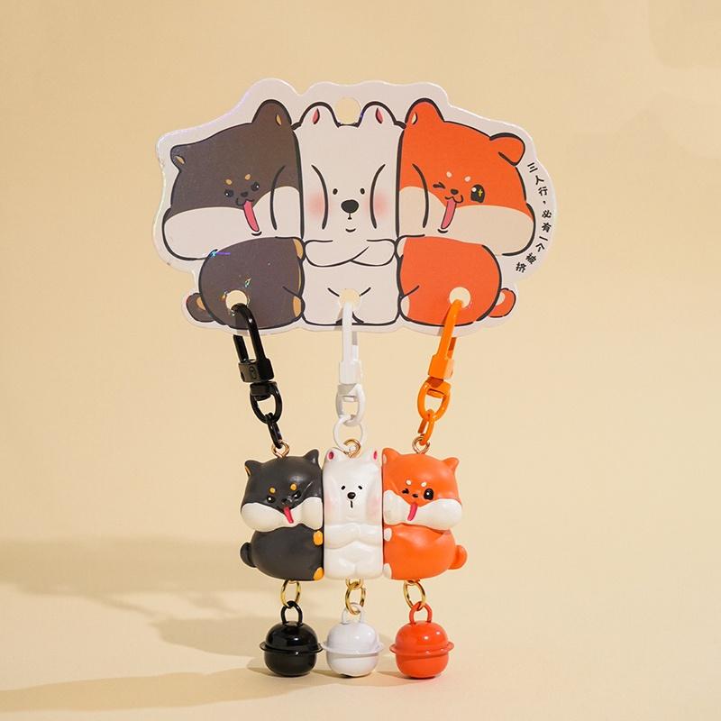 Magnetic Snap Keychain Set 3 Pcs Cartoon Resin Charms Portable Detachable Key Holders for Jacket Zipper Pendant Gift