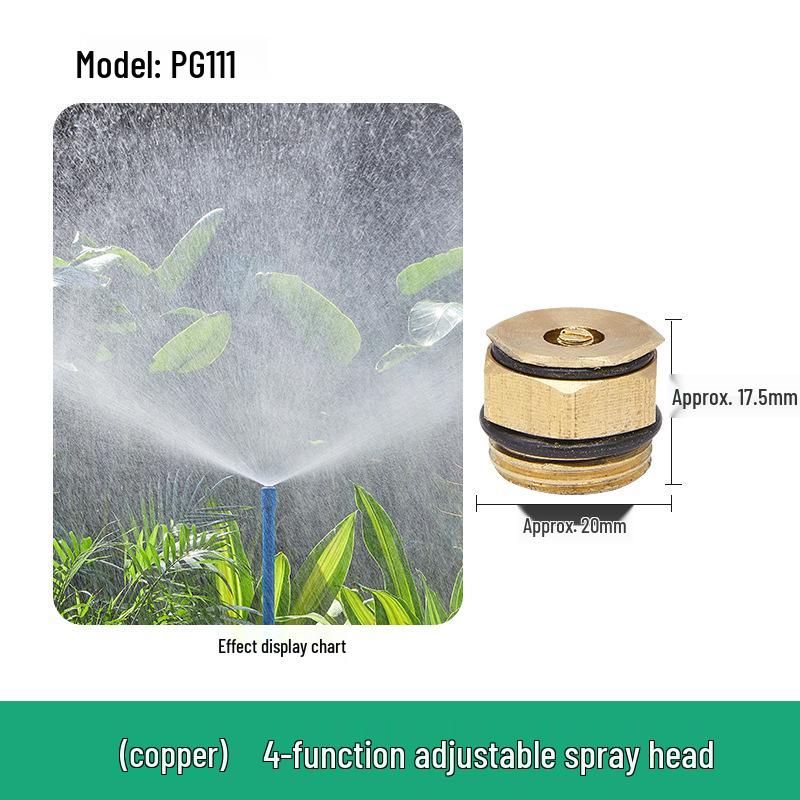Copper Adjustable Centrifugal Nozzle: 4-Minute Dust Removal Sprinkler for Construction, Cooling, and Garden Use