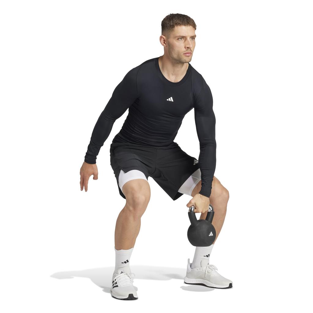 Adidas Techfit Long Sleeve Black Size L Men's T-Shirt, KVF02, (JE6702),