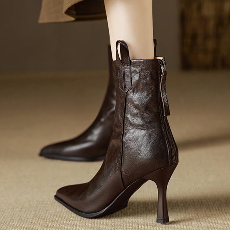 Design Spitzschuh Damen Stiefeletten Herbst Winter Dünne Absätze Schuhe Mode Kurze Stiefeletten De Mujer