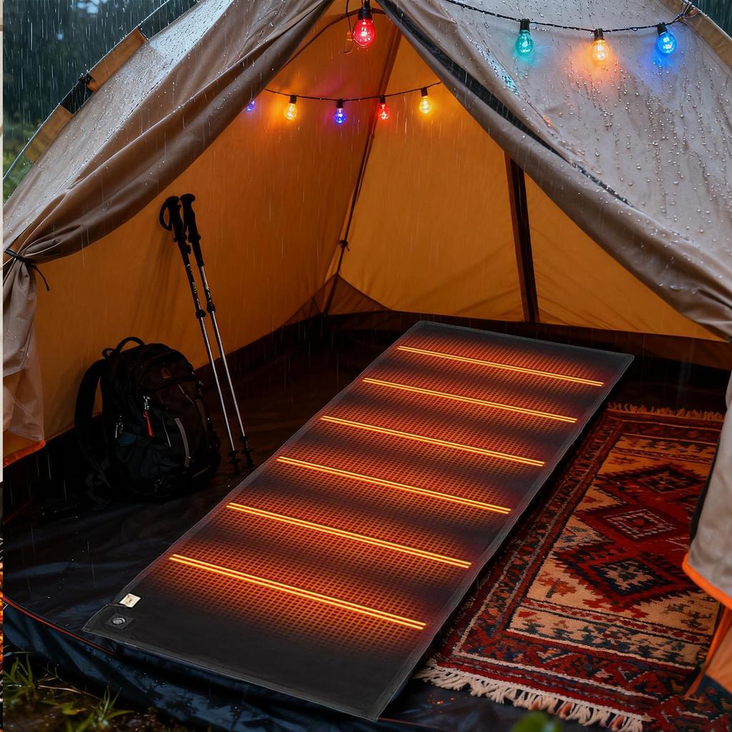 USB Powered Heated Sleeping Bag Electric Warm Foldable Camping Gear for Adults Men Women Outdoor Winter Survival Picnic