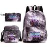 Demon Hunter Girl Group Backpack Kpop Backpack Digital Color Printing Boys And Girls School Bag Shoulder Bag Three-Piece Set
