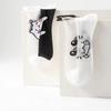 5Pairs/Lot Summer Socks Black And White Cat Glass Silk Breathable Female Socks Simple Short Socks