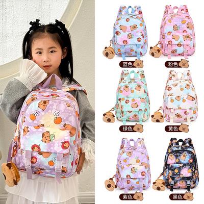 Schultasche süßer Aufdruck Cartoon Schultasche Mode Jungen und Mädchen Kapibara lässig vielseitiger Rucksack