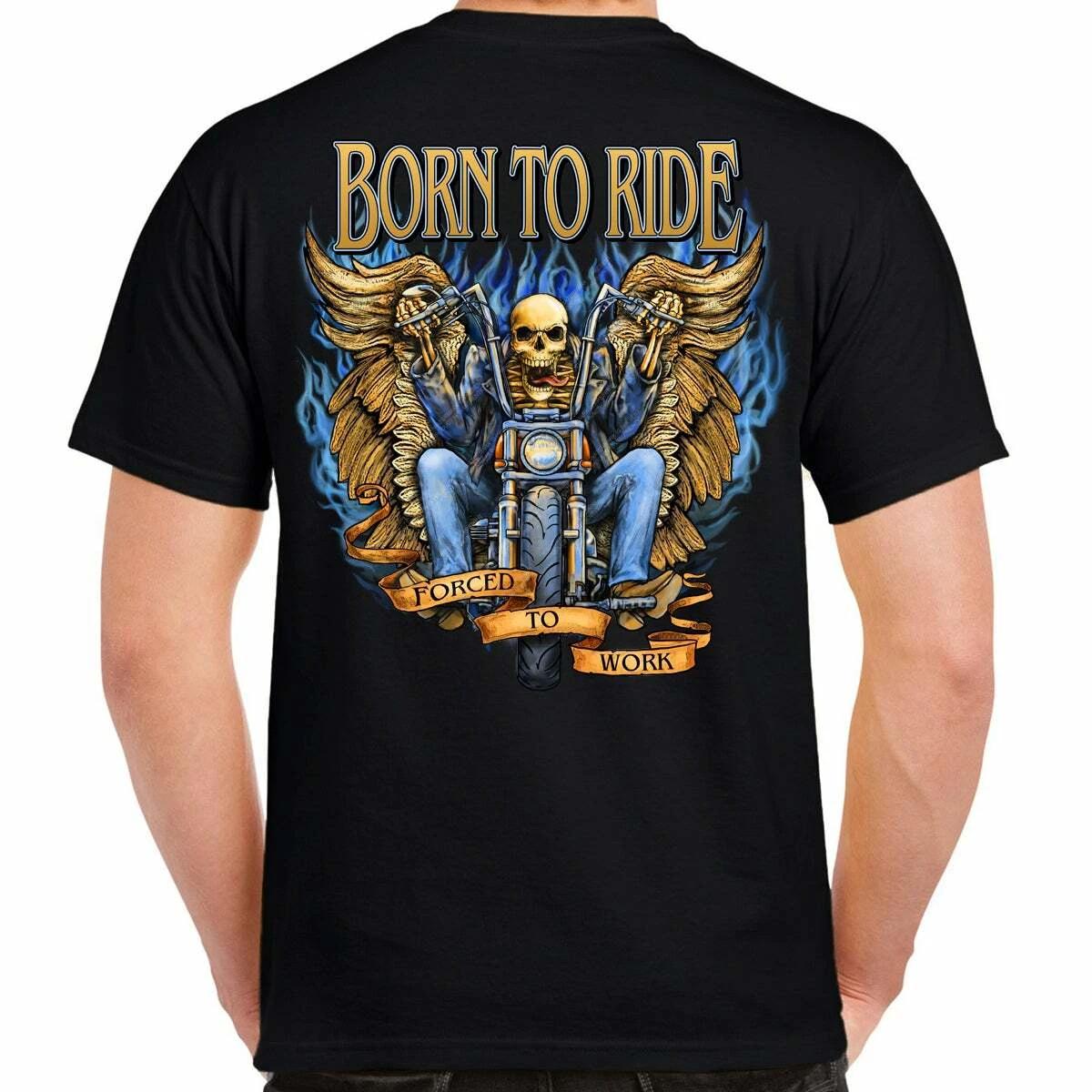 Born to Ride Shirt Skull Motorcycle Tattoo Rocker Motorcycle Biker T Shirt XS