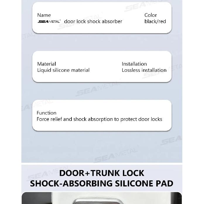 SEAMETAL 4pcs Universal Car Door Lock Buffer Silicone Shock Absorber Pad Door Buckle Cushion Reduce Noise Anti-Vibration