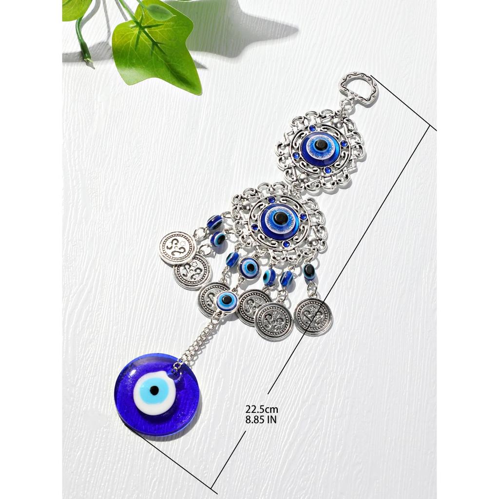 Boho Evil Eye Hanging Wall Decor Metal Pendant Wall Art Hanging Ornament Gothic Home Decor Garden Wind Chimes Outdoor Decoration