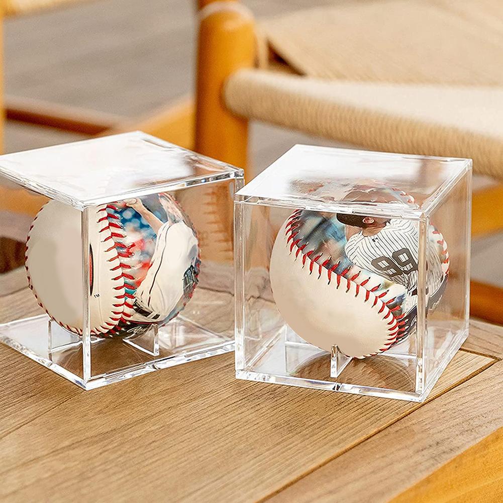 Clear Baseball Box Display Acrylic Transparent Baseball Organizer Case Dustproof UV Protection Perfit For Memorable Collection