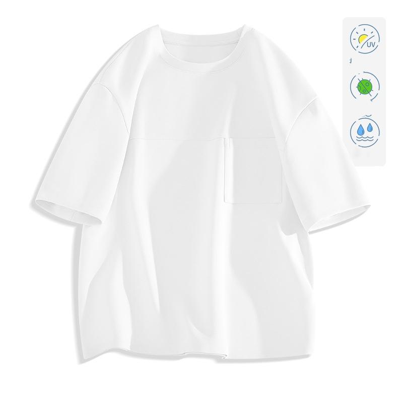 Round Neck Men's T-shirt Sunscreen Breathable Quick-drying Sports Short-sleeved Fashion Casual Pocket T-shirt
