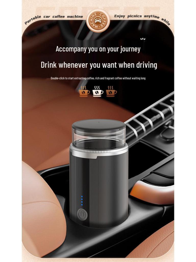 Portable Wireless Electric Coffee Maker for Home, Car, and Outdoor Use - Compatible with KCUP Capsules