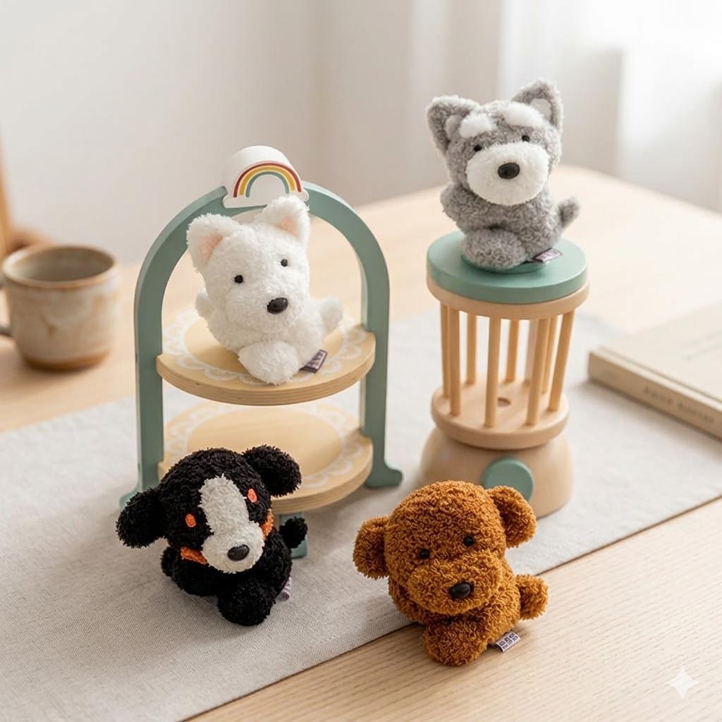 Pet Dog Plush Toys Clip Stuffed Doll Desktop Ornament Curtain Clip Kawaii Room Decor Toys Hobbies Collection Birthday Gifts