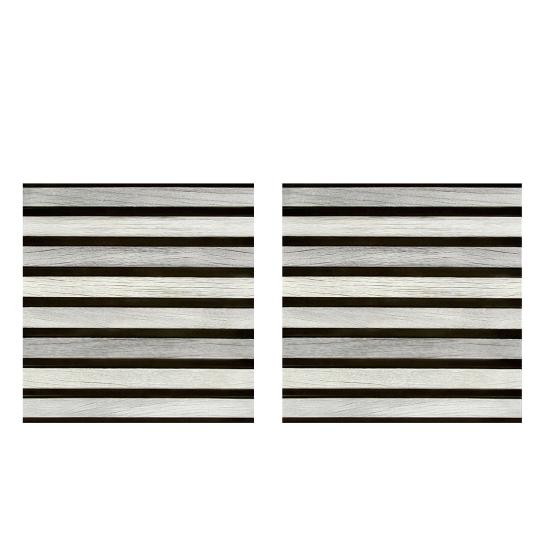 2 Pcs Peel And Wood Grating Stripe Stick Backsplash Tile Self-Adhesive Wallpaper Faux