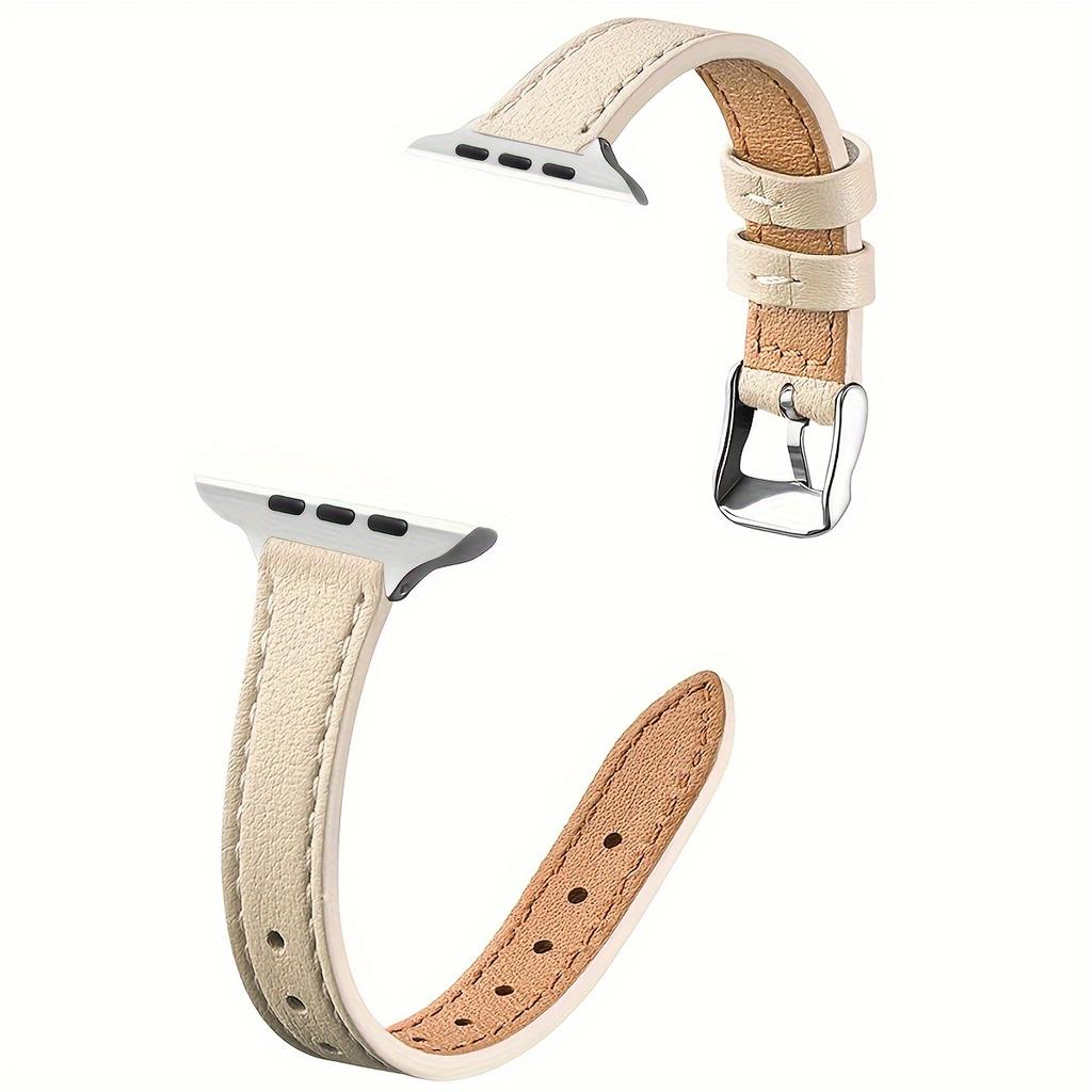 Classic Suitable for applewatch soft leather small waist strap iwatch9 retro apple watch band S7/8 thin strap/4/5/6/se generation band
