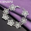 CHSHINE Fine 925 Sterling Silver Big Flower Charm Bracelet for Women Wedding Party Fashion Jewelry