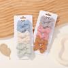6pcs/set Mini Bow Baby Solid Bowknot Hair Clips Girl Cotton Print Hollow Hairpin Children Sweet Hairgripe Kids Hair Accessories