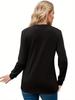 European & American Women's Autumn Ruched V-neck Ruffle Long Sleeve Loose T-shirt