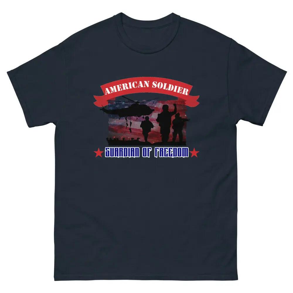 American Soldier Guardian Of Freedom Tee Mens 100 Cotton Casual Tshirts Loose Top Size S3XL S