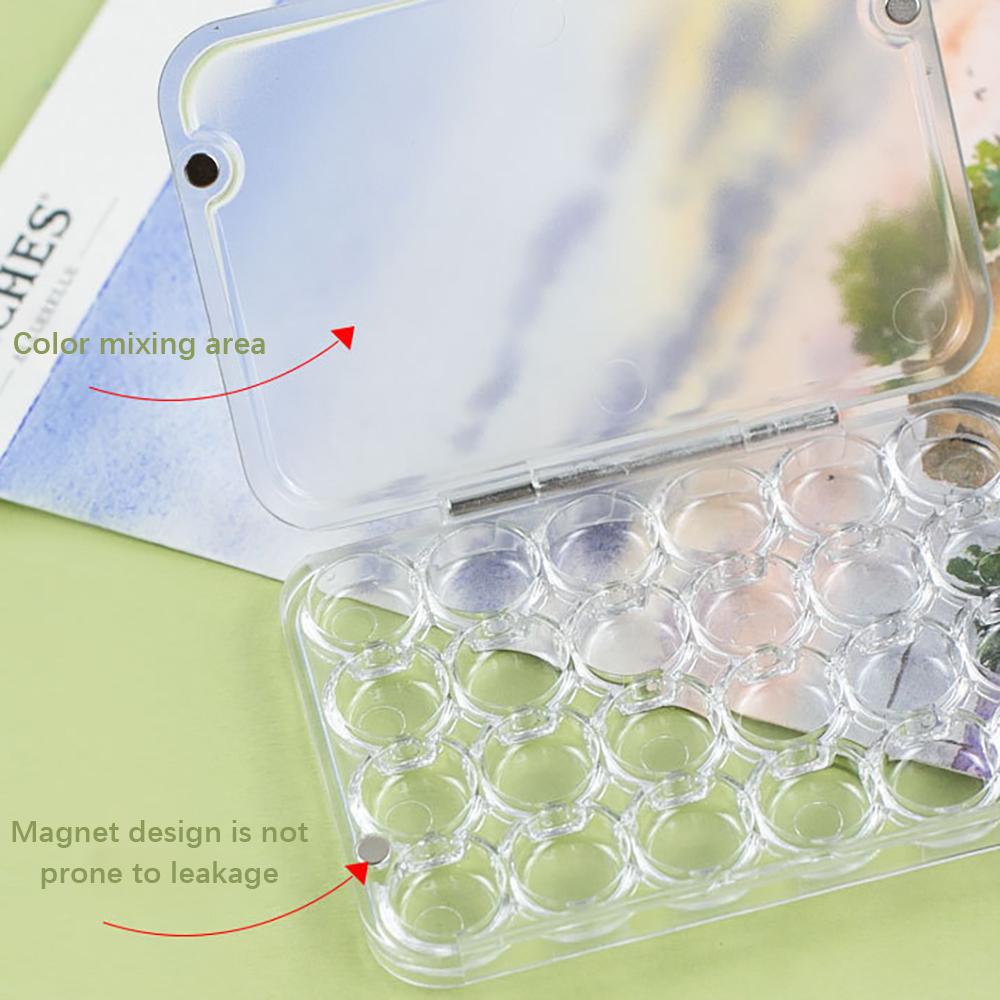 24 Grid 0.8ml Watercolor Pigment Packaging Box Portable Small Capacity Moisturizing Box Magnetic Seal
