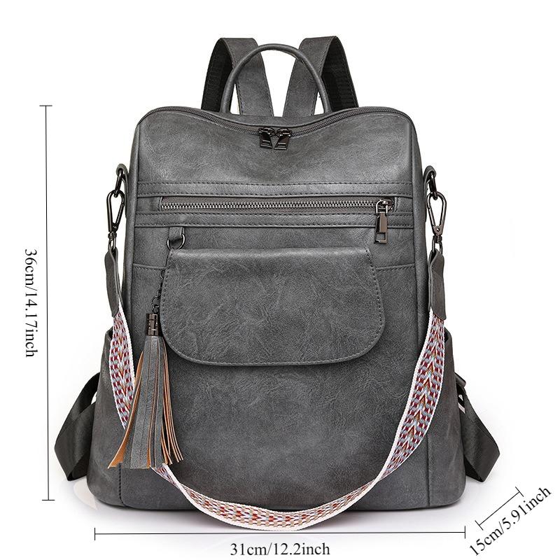 

1pcs Vintage Large Capacity Backpack 3-in-1 Convertible Shoulder Bag Crossbody Bag Casual Travel Daypack 31x15x36cm серый