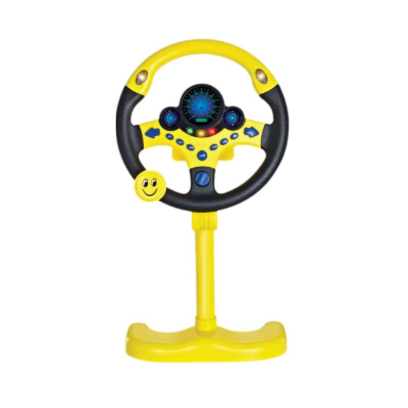 

Toy Steering Wheel For Car Seat With Light Music Sound Simulated Driving For Kid жовтий