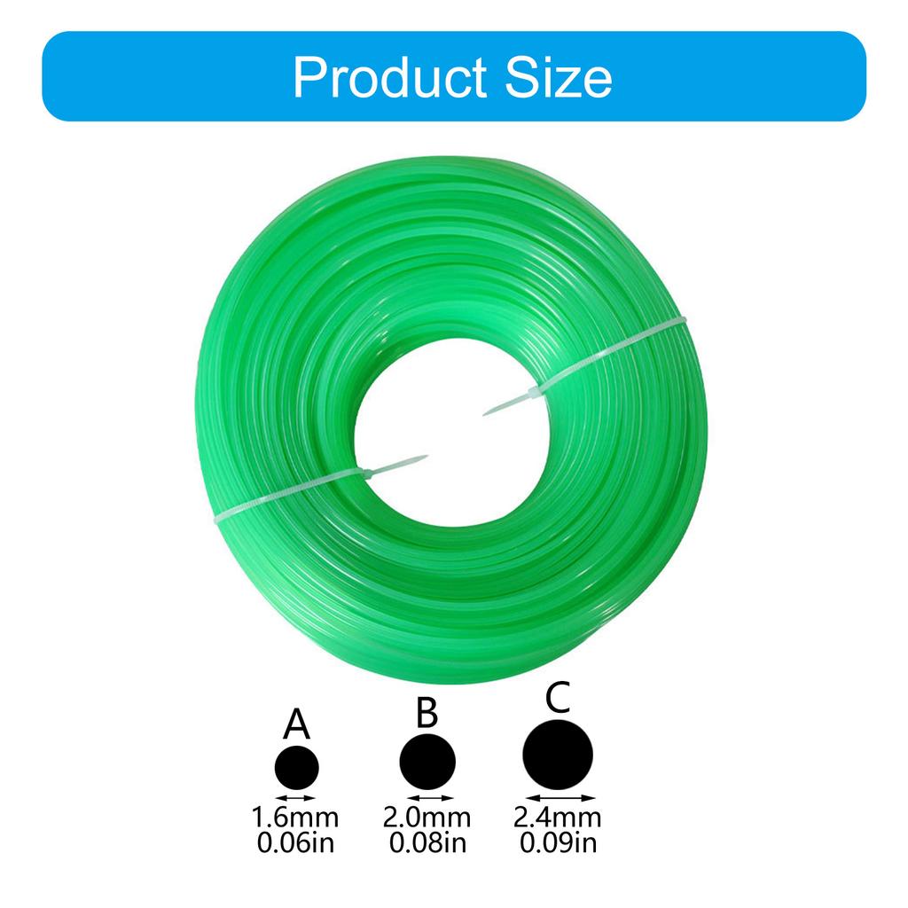 Fir de nailon pentru trimmer 1.6/2.0/2.4mm Diametru 100m Lungime Fir de tăiere pentru mașină de tuns iarba pentru cosit eficient