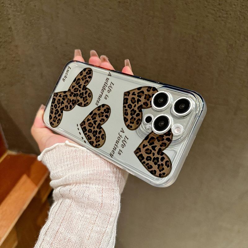 

Leopard Print Heart Case for Apple 17/16 Pro, 13/12 Full Coverage, 15 Drop-Proof XR, 78/XS, New Soft Design. iPhone 7 Plus