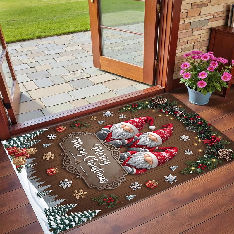 Christmas Printed Square Area Rug Soft Non Slip Floor Carpet For Bedroom Holiday Gift