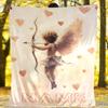 Cupid With Bow And Hearts Outdoor Customize Your Name Blanket Soft Lightweight Cozy Allseason Multiuse Throw Perfect For Travel Camping Picnics Sofa