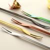 Stainless Steel Sanded Solid Fruit Fork Candy Dessert Food Fruit Toothpick Kitchen Supplies Tableware Utensil