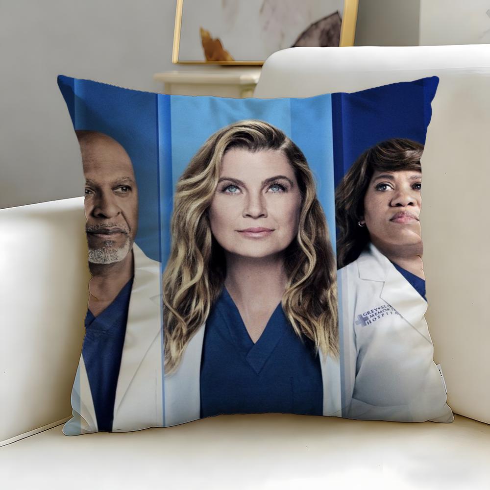 classic TV series Greys Anatomy Cushion Cover Soft EasyWash Pillow Case Versatile for Couch Bed Travel and Office