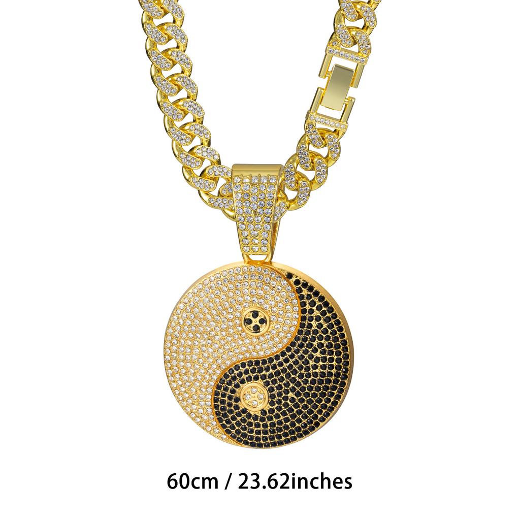 New Men's Hip Hop Cross-Border Trend Tai Chi Diamond Miami Cuban Necklace, Fashion Accessories